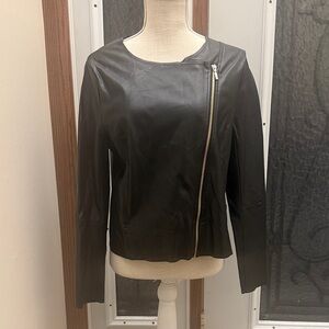 Worthington Black Leathelike Jacket with Asymmetrical Zipper